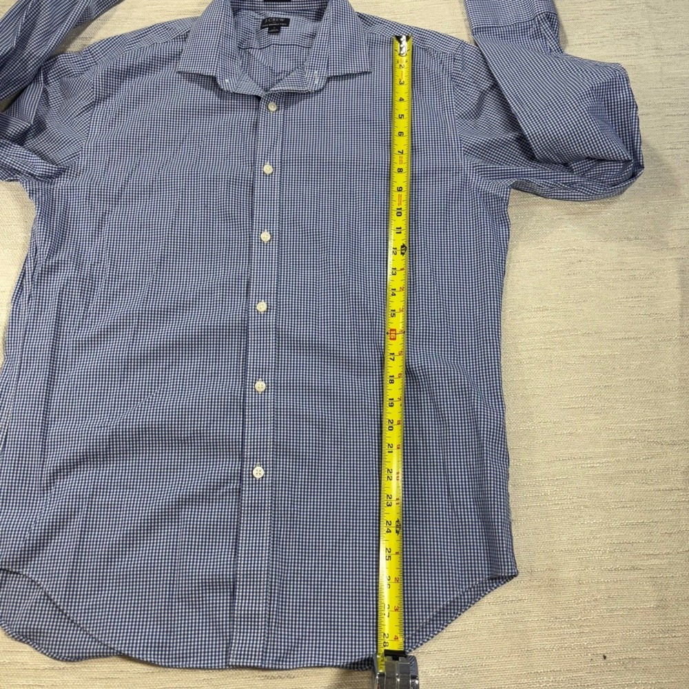 J.Crew Mens Slim Flex Wrinkle Free Blue Gingham Check Button Down Shirt L - Picture 6 of 8